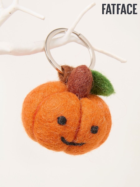 Oranžinė - Fatface Halloween Pumpkin Felt Keyring