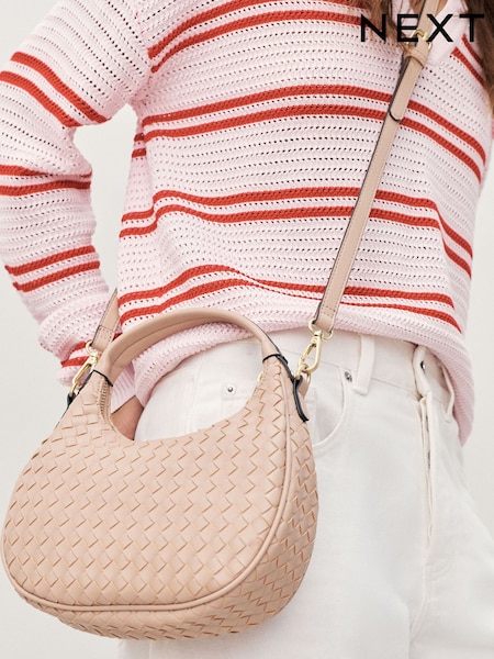 Pink - Weave Hand Held Bag