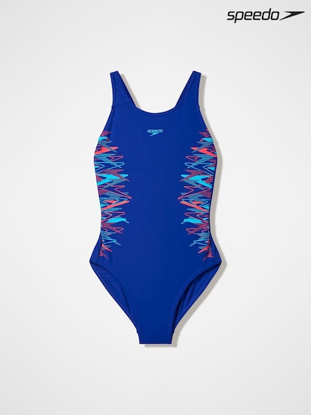 Albastru - Costum de baie cu marcă Speedo® Muscleback