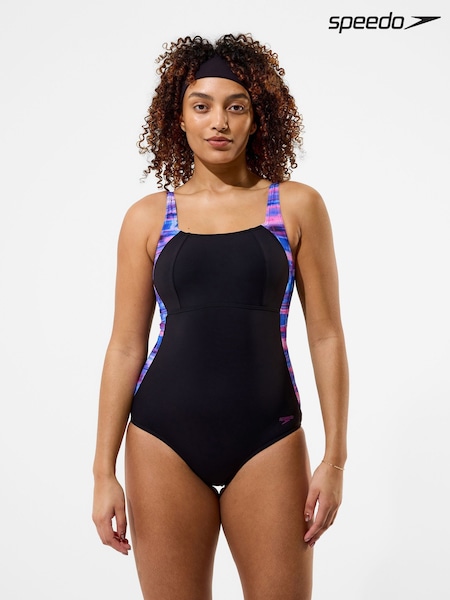 Crno - Jednodelni kupaći Speedo Print Luna Lustre