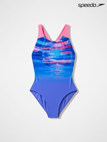 Lilla - Speedo Splashback Badedragt med Tryk