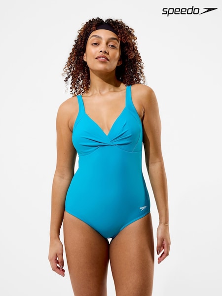 Green - Speedo Solid Cross Knot Swimsuit