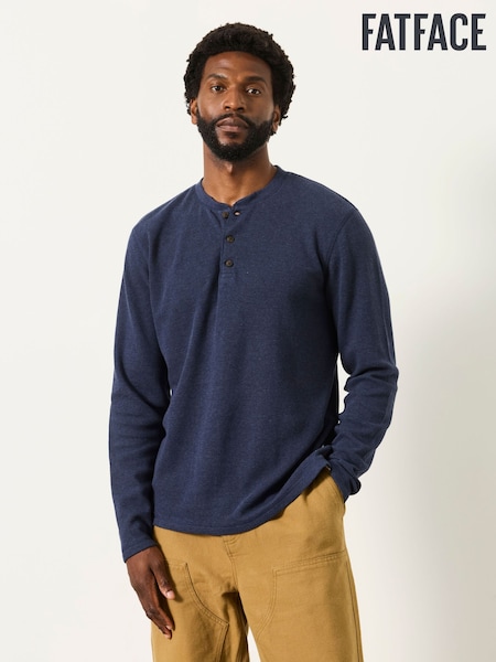 marine - Regular Fatface Henley Pyjama Top