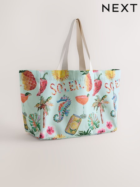 Blue - 100% Cotton Shopper Bag