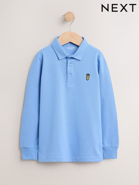 Light Blue - Long Sleeve Polo Shirt (3-16yrs)