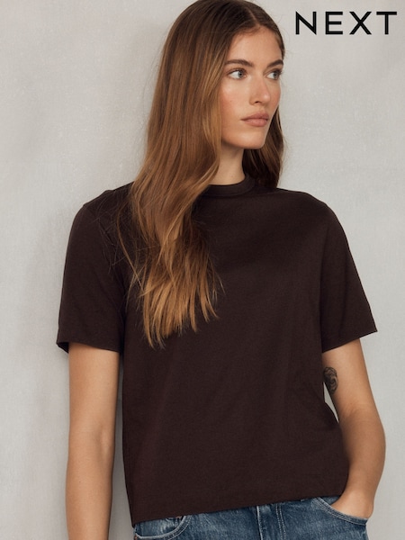チョコレートブラウン - Crew Neck Girlfriend T-shirt