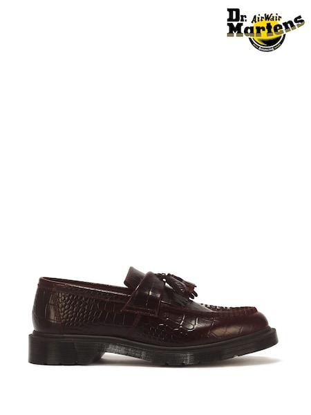Коричневий - Dr. Martens Adrian Croc Embossed Atlas Loafers