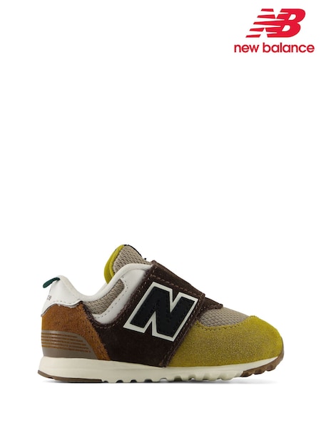 Mustard Yellow - New Balance 574 Infants Hook & Loop Trainers