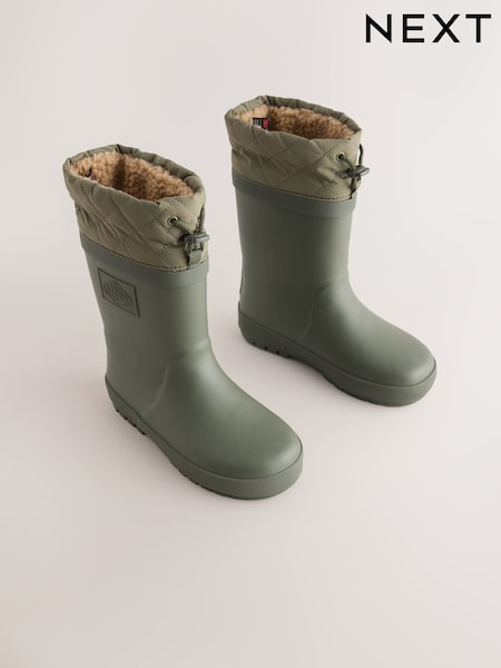Khaki Green - Adjustable Cuff Wellies