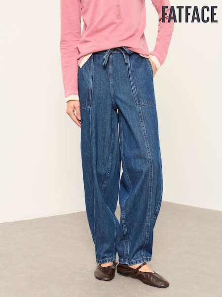 Denim in dunkler Waschung - Fatface Drawstring Jeans