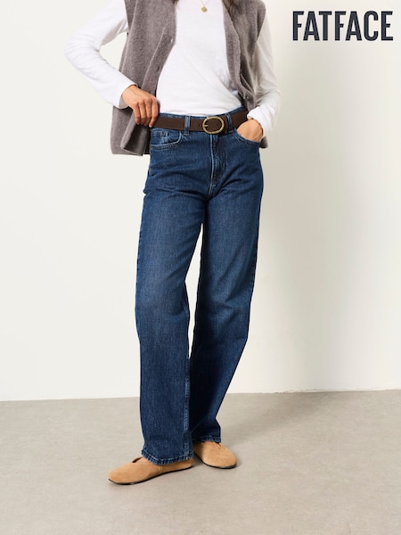 Dark Rinse - Fatface Relaxed Straight Jeans