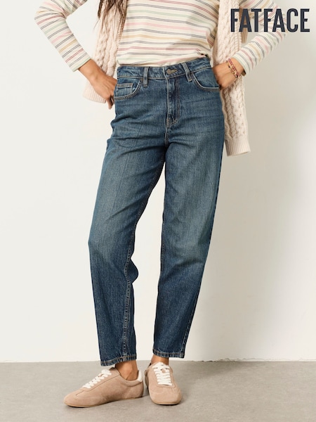 Dark Teal Blue - Fatface Taper Leg Jeans