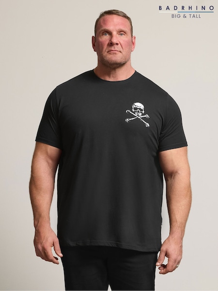 BadRhino Big & Tall Black Skull X-Bone T-Shirt (G90744) | €30