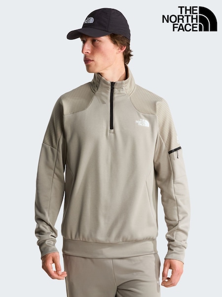 Grey - Regular The North Face Mountwain Athletics 1/4 Zip Fleece Sweat Top