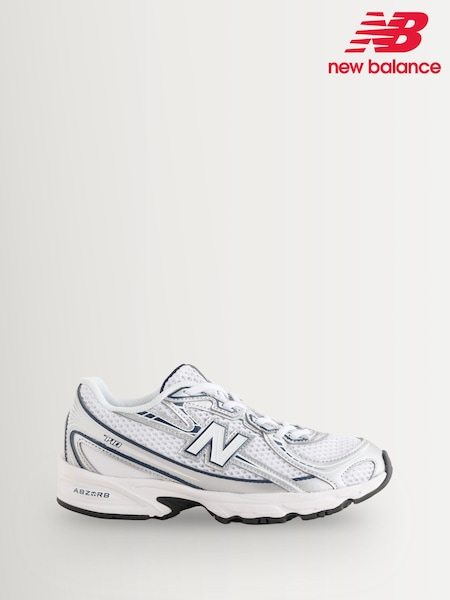 White/Silver - New Balance 740 Bungee Lace Trainers