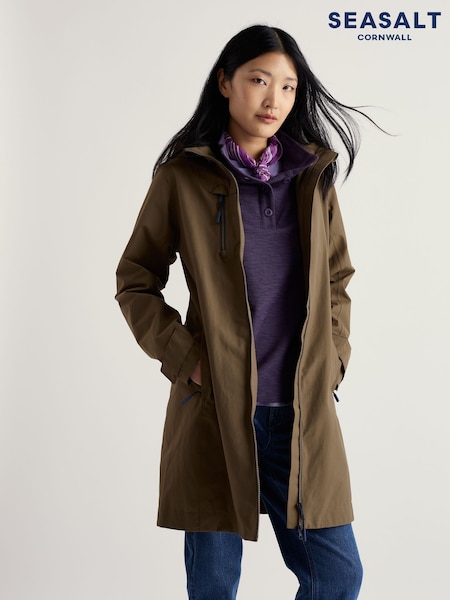 Seasalt Cornwall Brown Petite Coverack Waterproof Coat (G90905) | kr2 513