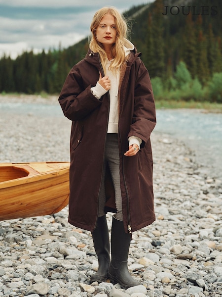 Chocolate Brown - Coverall Oversized Fleece Lined Waterproof Coat