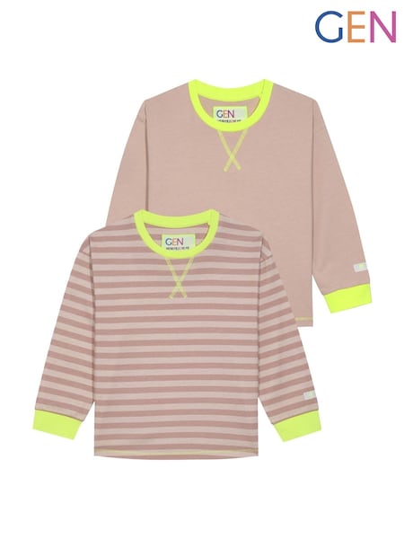 GEN Pink Long Sleeve T-Shirts 2 Pack (G91062) | €41
