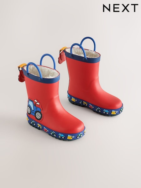 Red Transport - Warm Lined Handle Wellies