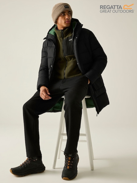 Black - Regular Regatta Marek Longline Baffled Jacket