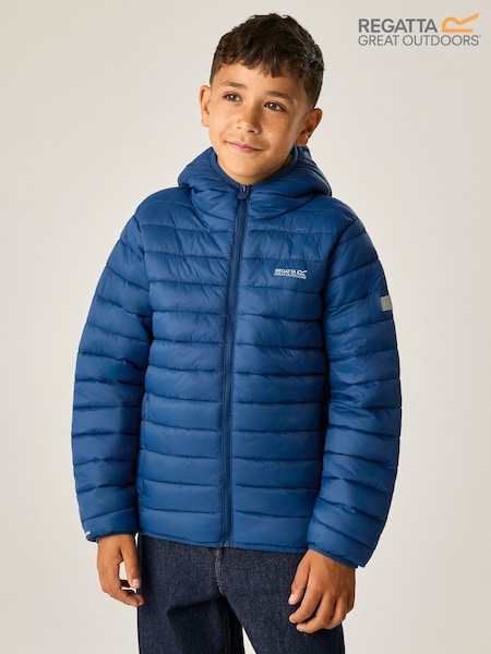 Aviator Blue(Wild Lime) - Regatta Junior Hooded Marizion Baffled Jacket