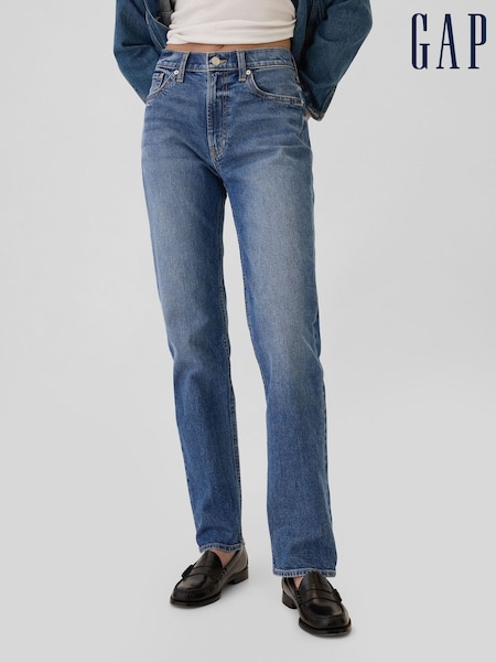 Blue - Gap High Waisted 90s Original Straight Jeans