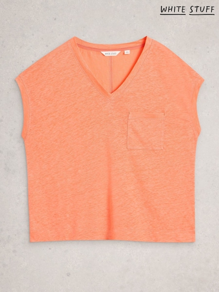 White Stuff Red Iris Linen T-Shirt (G92432) | 225 QAR