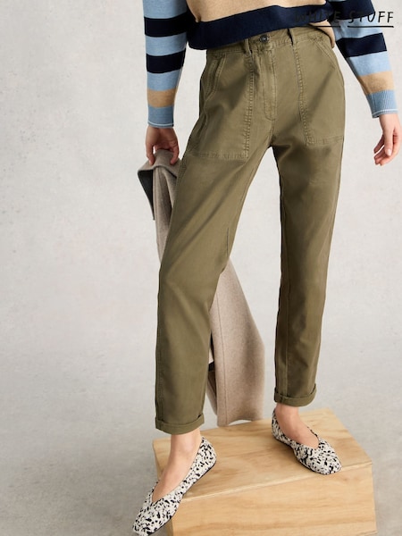 White Stuff Green Twister Chino Trousers (G92439) | 341 QAR