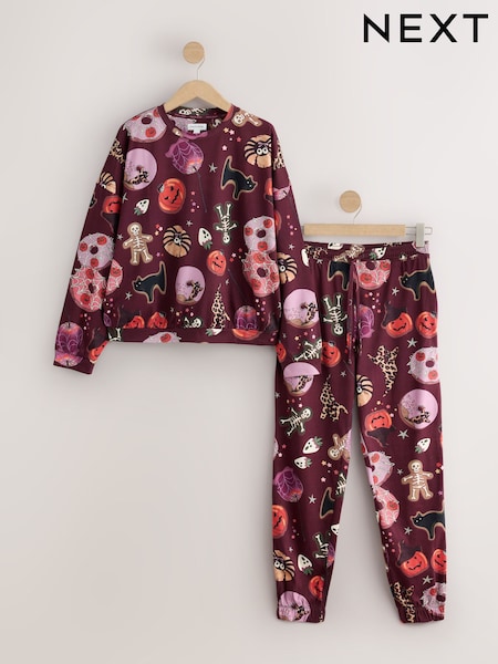 Burgundy Red Halloween - Long Sleeve Pyjamas