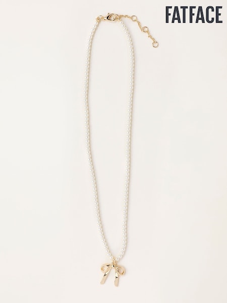 Zlatno Tone - Fatface Bow Necklace
