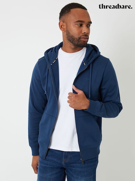 Threadbare Blue Zip Through Hoodie (G93139) | 143 QAR