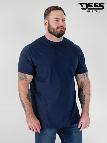 D555 Blue Navy Flyers Premium Weight Combed Cotton Crew Neck T-Shirt (G93146) | OMR12