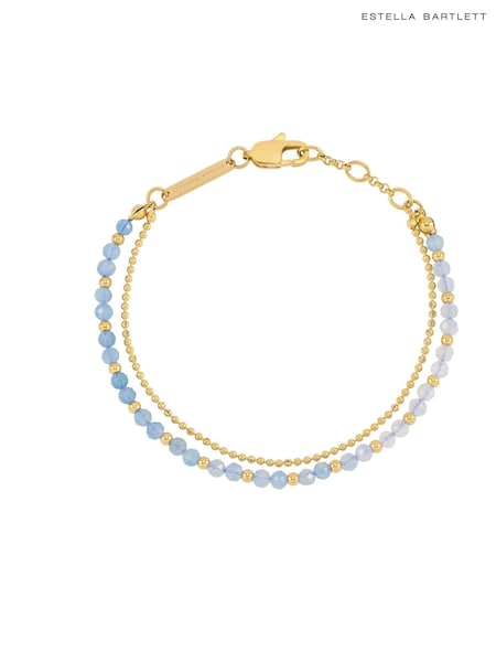 The Edit by Estella Bartlett Gold Tone Faceted Gemstone Duo Bracelet (G93416) | KWD16.500