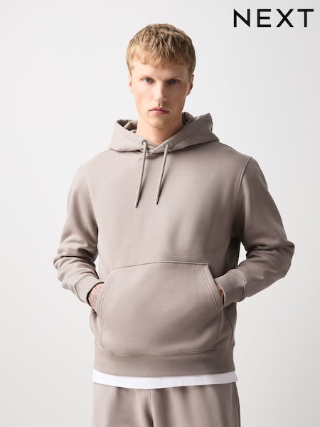 Stone Neutral - Regular Fit Cotton Rich Hoodie