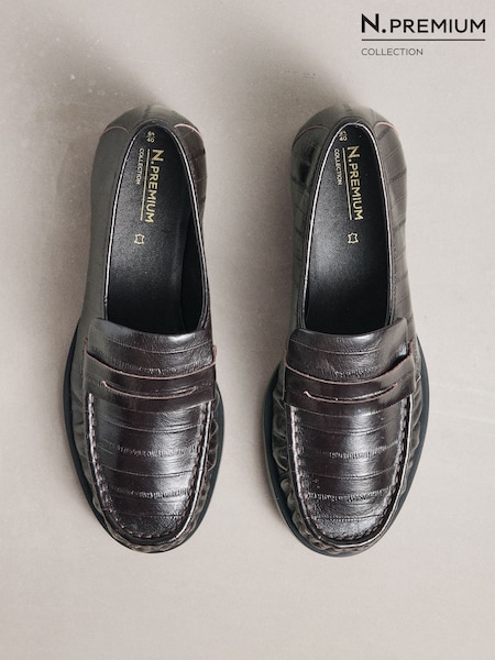 Chocolate Brown - Forever Comfort® Ruched Leather Loafers