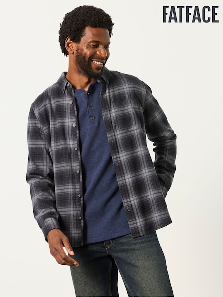 Black - Regular Fatface Long Sleeve York Check Shirt