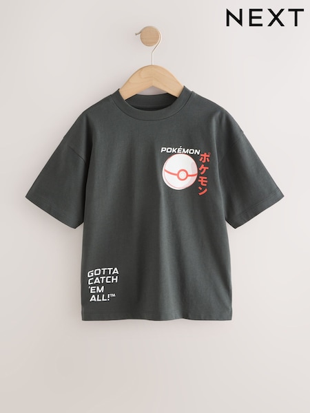 Kömür Boz Arxa Çap - Pokémon Short Sleeve T-shirt (3-16yrs)