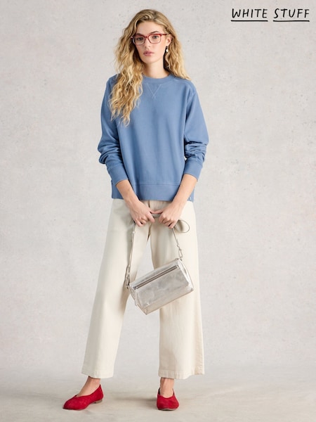 White Stuff Blue Daydreamer Sweat Top (G94075) | AED285