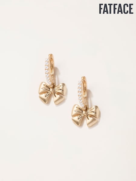 Алтын реңк - Fatface Bow Earrings