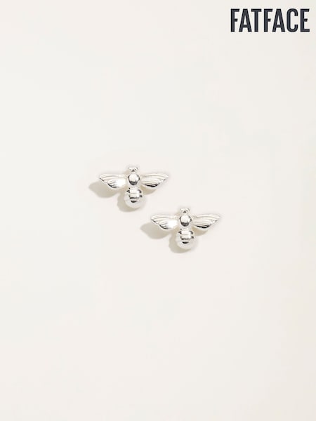 Plateado - Fatface Sterling Silver Bee Studs