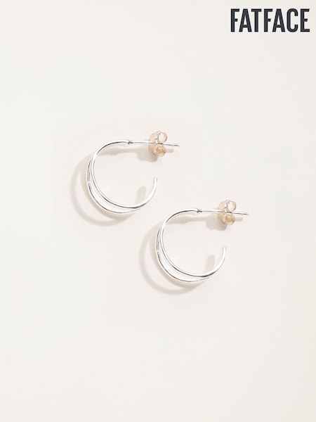 Күміс - Fatface Sterling Silver Hoop Earrings