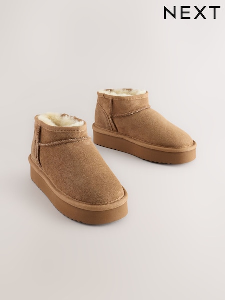 Tan - True Sheepskin Mini Pull On Boots