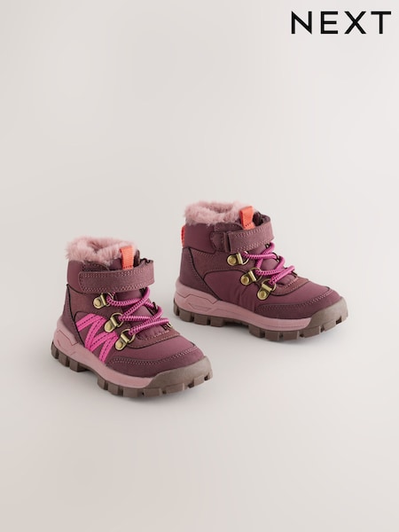 Burgundy Red - Touch Fastening Hiker Boots