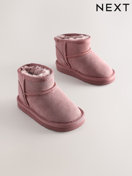 Pink - Water Repellent Suede Pull On Boots