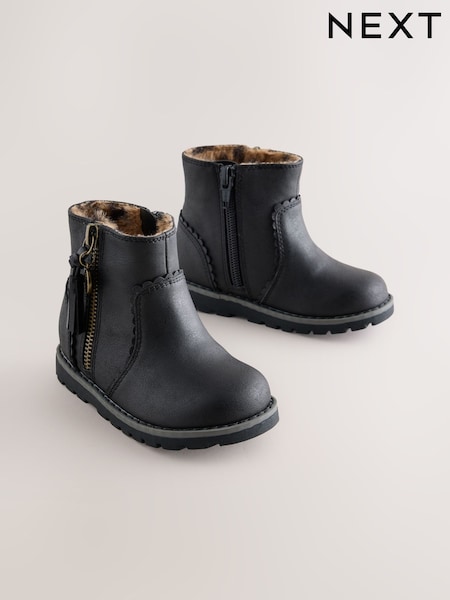Black - Chelsea Zip Tassel Ankle Boots