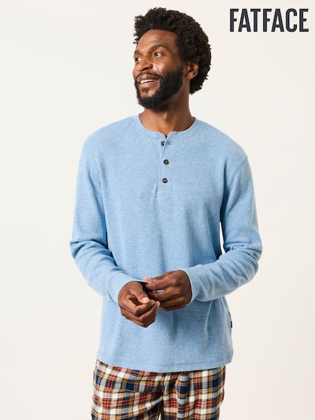 Bleu clair - Regular Fatface Henley Pyjama Top