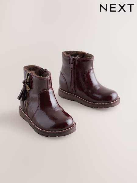 Burgundy Red - Chelsea Zip Tassel Ankle Boots
