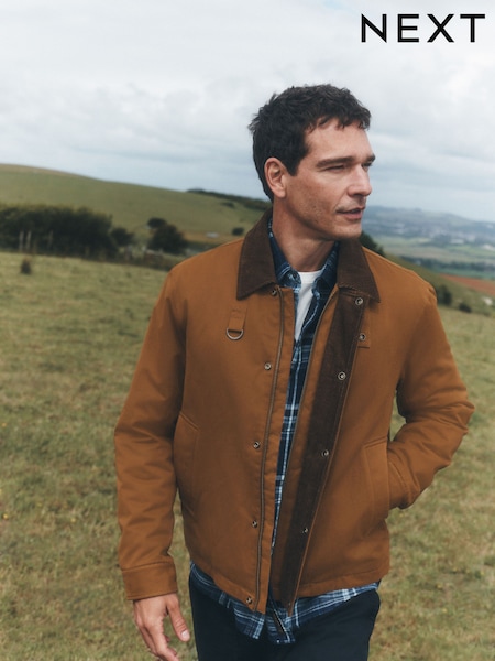 Tan Brown - Regular Shower Resistant Tri Blend Barn Jacket