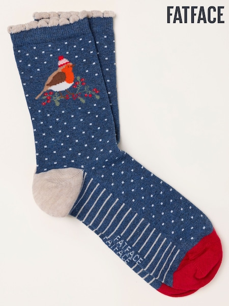 marine - Fatface Robin Socks