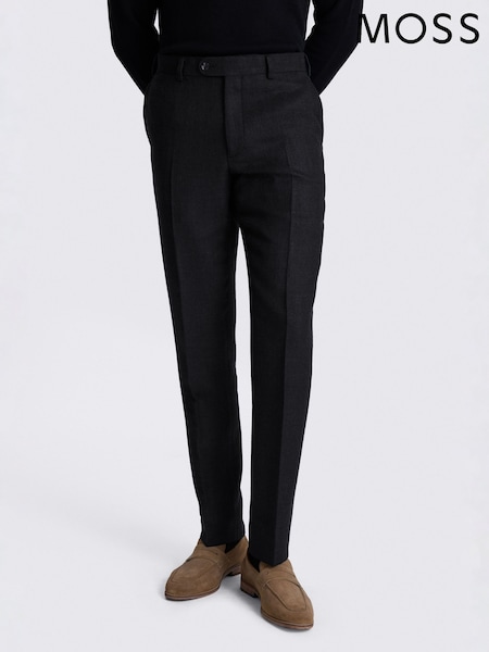 MOSS Black Italian Tailored Fit Twill Suit Trousers (G95110) | AED1,048